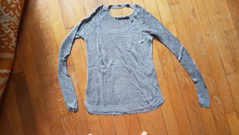 Tee shirt polo ajouré argenté Bérenice 