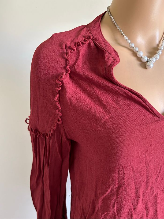 Blouse bordeaux à manches longues Pepe Jeans taille S jamais portée - photo numéro 4
