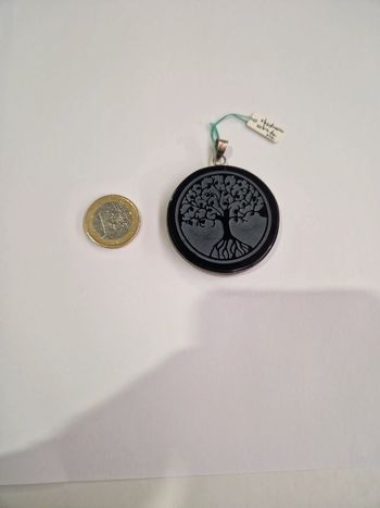 Pendentif obsidienne noire arbre de vie