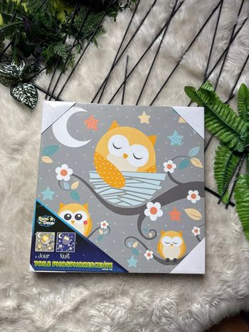 Tableau chambre enfant Chouette - phosphorescent