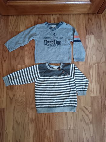 Lot 18 mois pulls coton Grain de Blé et Pat et Ripaton