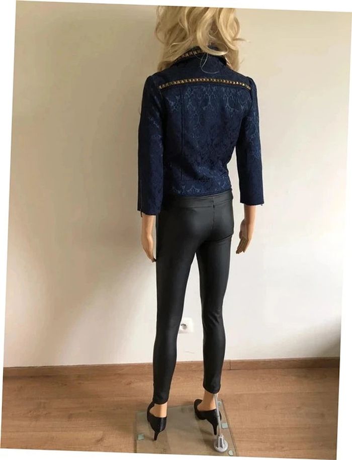 Veste jacquard bleue marine neuve avec rivets Beloved taille M (taille petit) - photo numéro 14