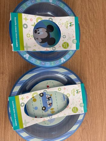 Lot assiette Mickey micro-ondable