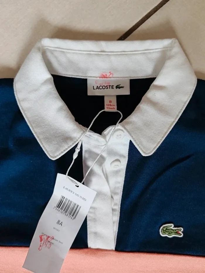 Robe polo lacoste manches longues 8 ans - photo numéro 3