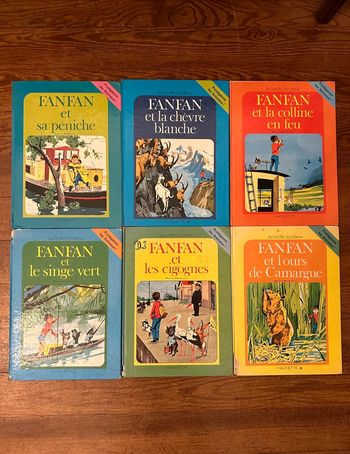 Lot de 6 albums livres anciens Fanfan Pierre Probst (auteur Caroline) Jardin des rêves animaux