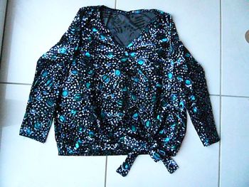 Haut en velours bleu marine Taille 3