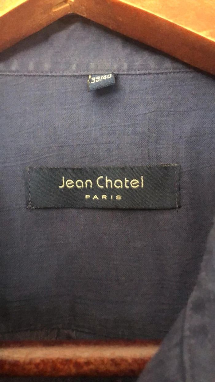 Chemise homme Mcourtes Jean Chatel T3/L 39/40 marine tbe agréable - photo numéro 2