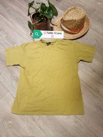 🌸Tee-shirt vert pomme unicolore mixte Taille 12 ans 🌸