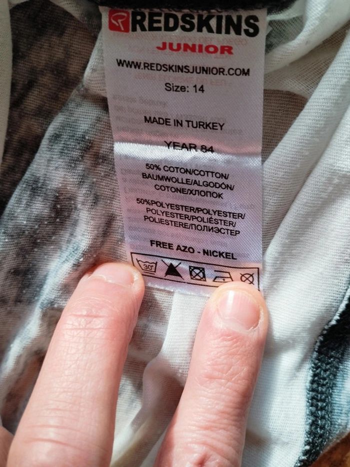 đ Tee-shirt Ă Manches Courtes - Redskins Junior - Taille 14 ans - Gris - TBE đ - photo numĂ©ro 6