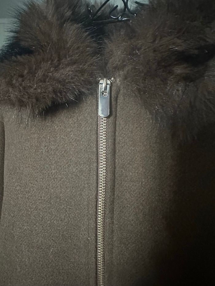 Manteau veste fourrure marron Zara - photo numéro 6