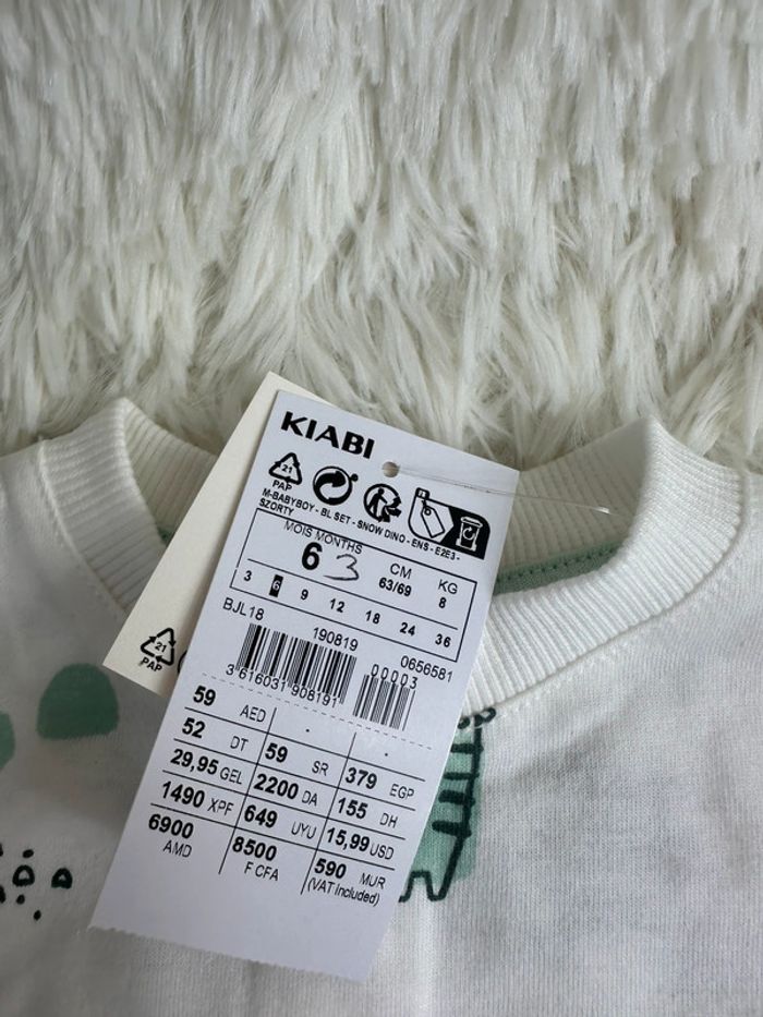 Ensemble short t-shirt dino Kiabi taille 6 mois - photo numéro 4