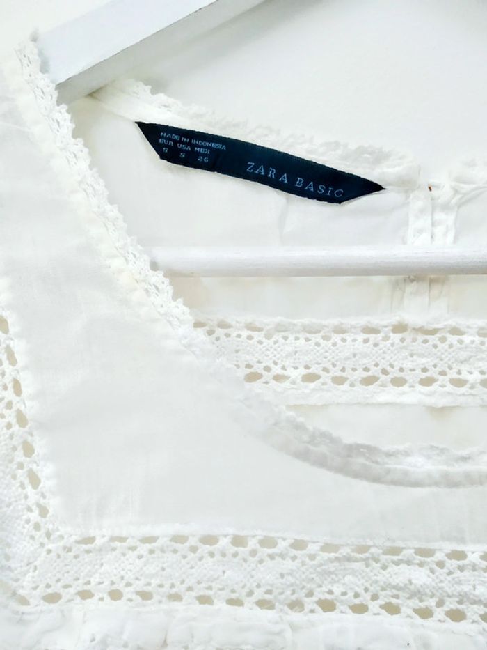 Blouse tunique blanche Zara taille S - photo numéro 2