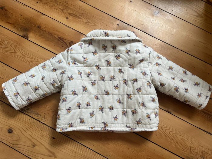 Manteau beige fleurs moumoute Bout’chou - photo numéro 2