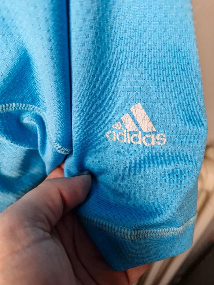 Polo Adidas bleu turquoise - photo numéro 2