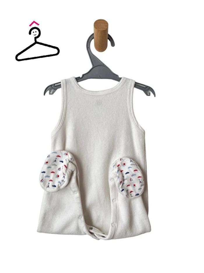 Ensemble pyjama en velours blanc à motifs - Petit Bateau 6 mois - photo numéro 5