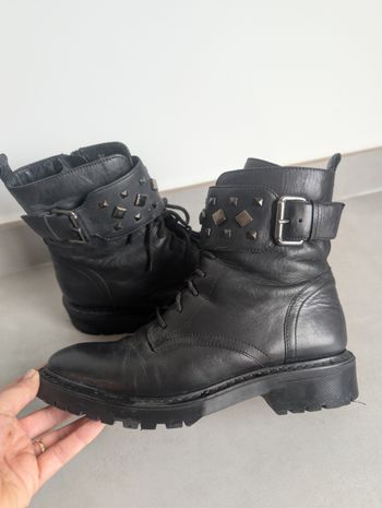 Bottines montantes cuir véritable 38 ni