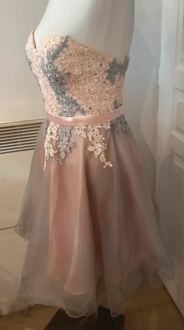 Sylfany robe bustier dentelle tulles  chic habillée cérémonie taille 36 - photo numéro 3