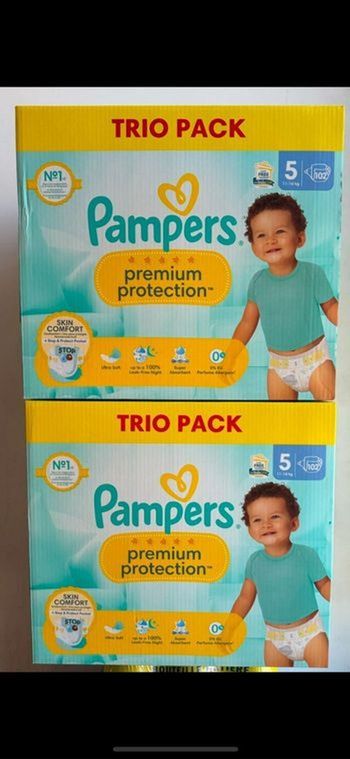 204 couches Pampers premium taille 5
