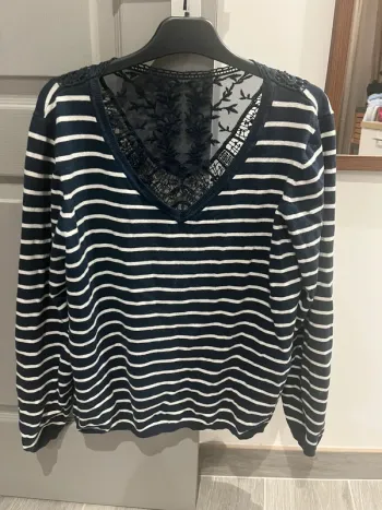 Pull fin mariniere dentelle