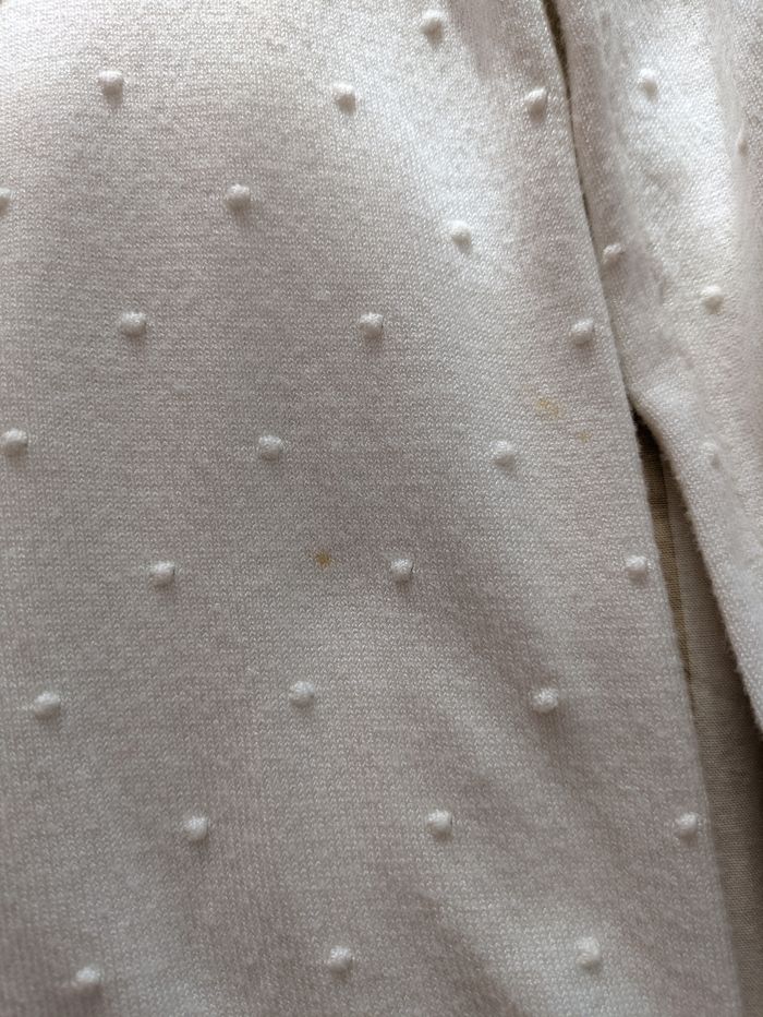 Pull Léger MANGO BASICS - Blanc Cassé Pois 3D - photo numéro 4