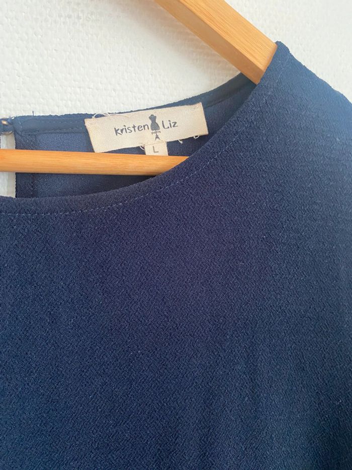 Robe ample crêpe marine - photo numéro 3