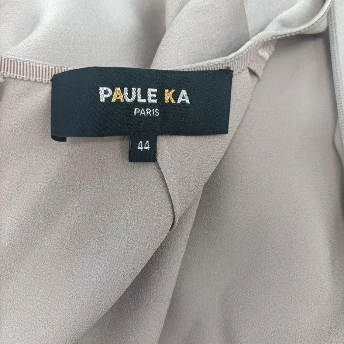 Robe Paule Ka gris perlé - manches longues - cérémonie gris clair satiné taille 42 - A272 - photo numéro 8
