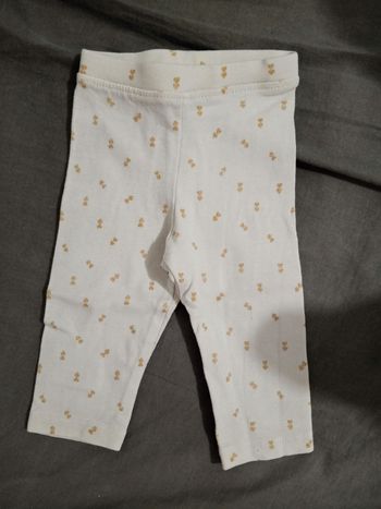 Legging blanc "coeur" _ 3 mois