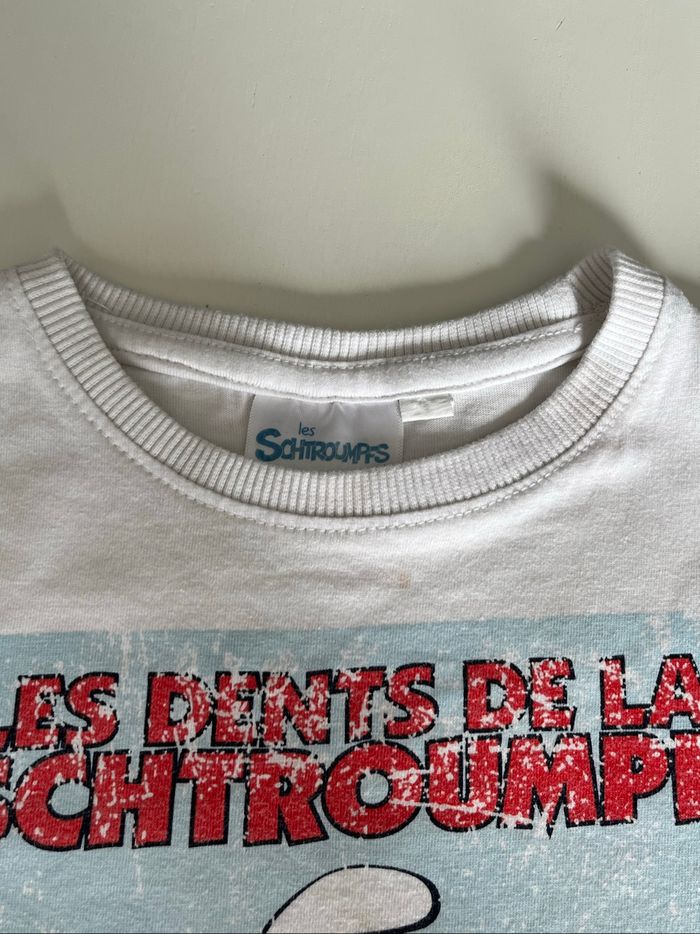 T-shirt blanc Schtroumpf 24-36 mois - photo numéro 2