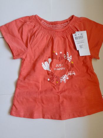 T-shirt orange Obaibi "just happy"