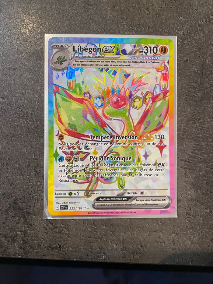 Libégon ex 222/191 carte Pokemon