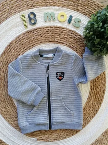 Gilet zippé gris - Baby by Gémo - 18 mois