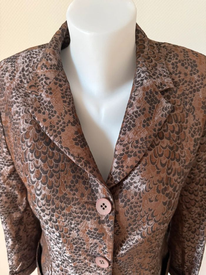 Veste de blazer cinoche marron en très bon état taille 36 - photo numéro 3