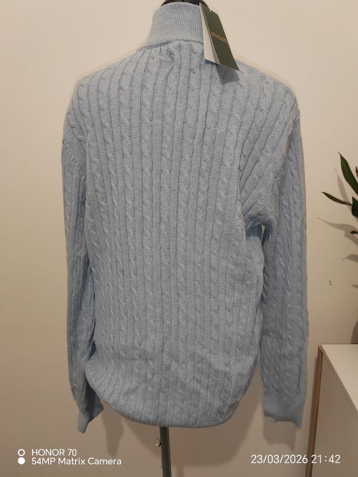Pull zippé torsadé en coton - photo numéro 4