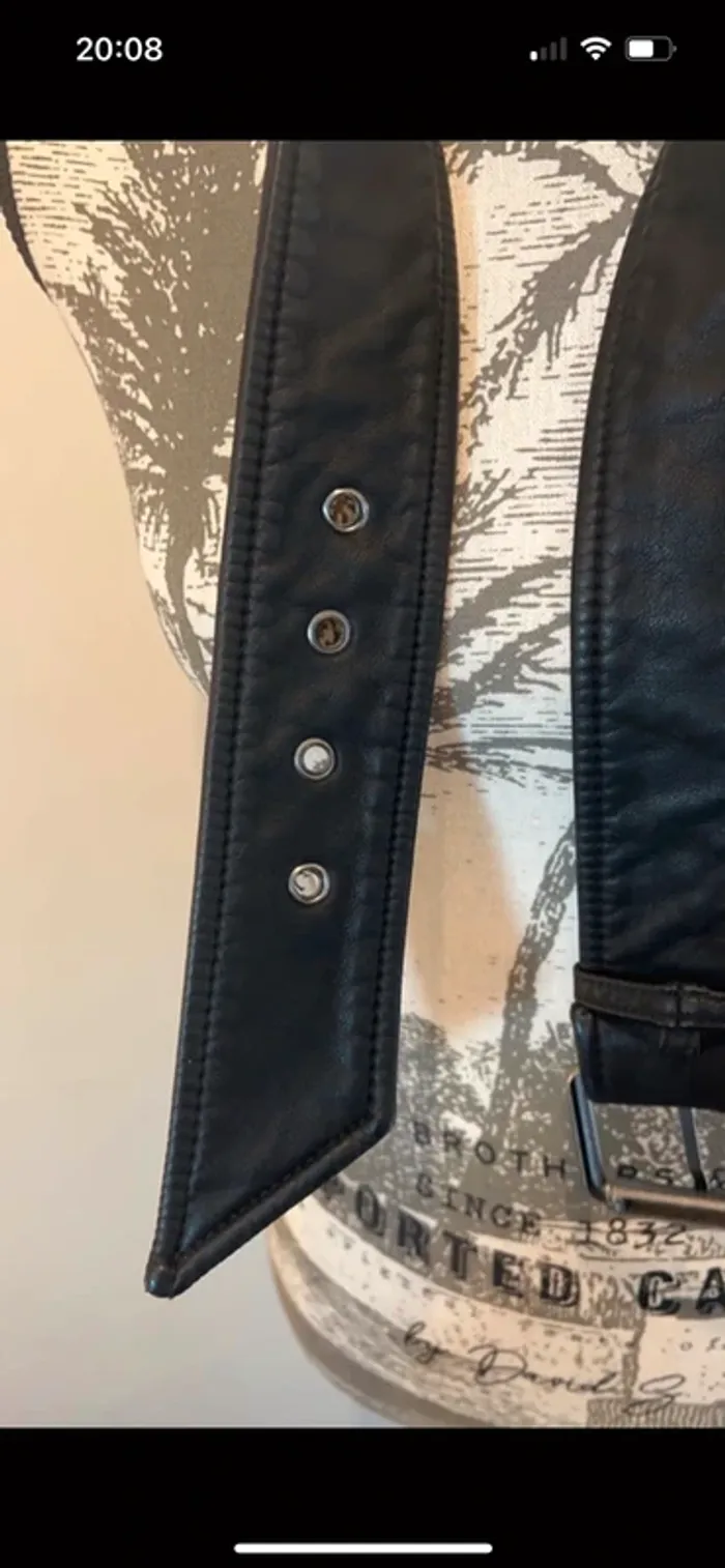 Ceinture noir en simili cuir - photo numéro 5