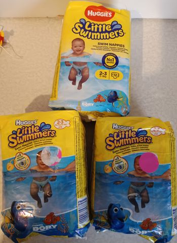 36 couches Neuves (3 paquets de 12 couches) Huggies Little Swimmer 3kg à 8kg