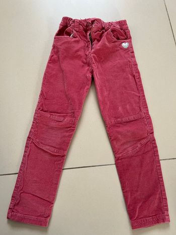 Pantalon rose en velours fille 4 ans