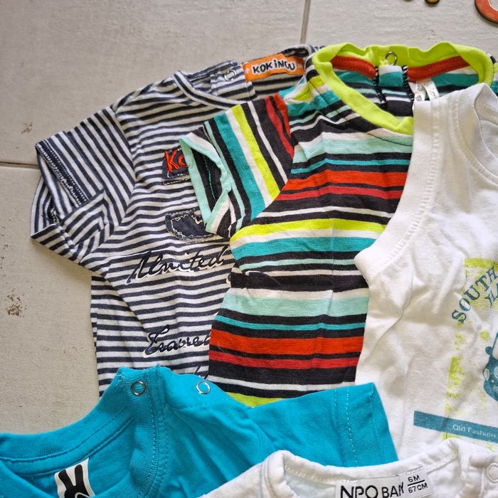 Lot #19 -  9 Tee shirts manches courtes 6mois 
9 Tee shirts dont 1 marcel - photo numéro 2