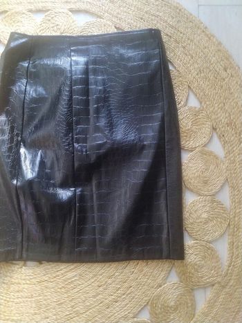 Jupe taille haute noire effet croco cuir Taille 38 Na-kd Neuf