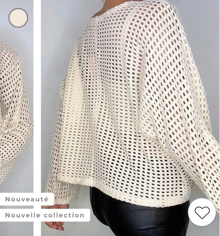 Pull crochet cœur tendance neuf - photo numéro 5