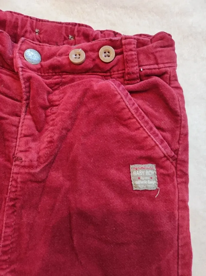 Pantalon Bordeaux velours ras 2 ans orchestra - photo numéro 2