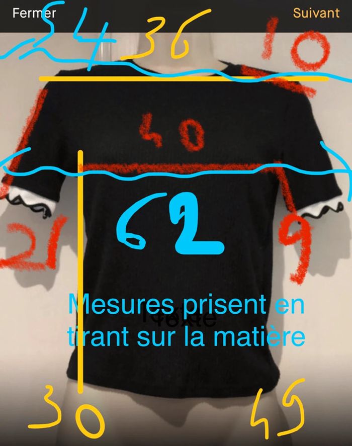 Zara trafaluc T-shirt t36 noir finition dentellée En bas de manches - photo numéro 4