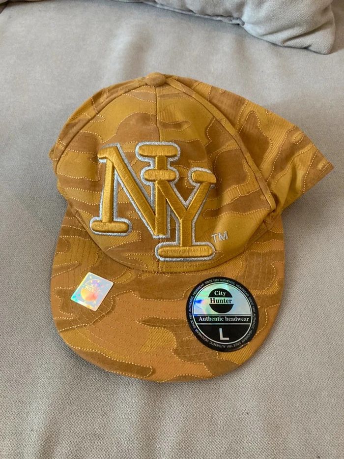 🧢 Casquette NY City Hunter moutarde camouflage - Taille L (7 1/2) - photo numéro 2