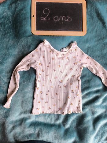 Joli haut fleuri manches longues taille 2 ans en très bon état