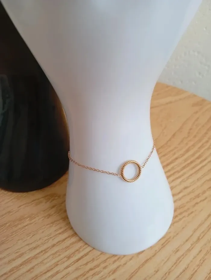 Cadeau femme Bracelet gourmette acier inoxydable couleur or simple efficace - photo numéro 2