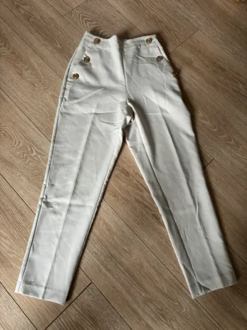 pantalon de tailleur beige/crème zara taille Xs