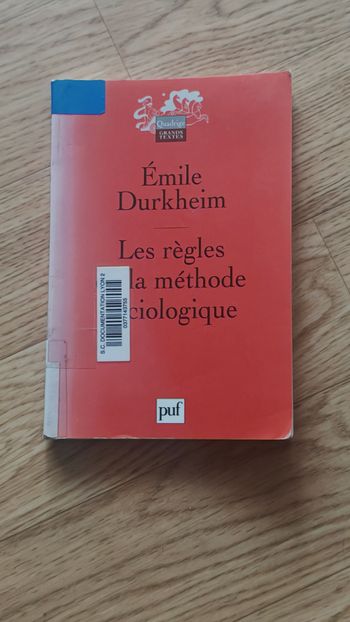 Les règles de la méthode sociologique - Emile Durkheim