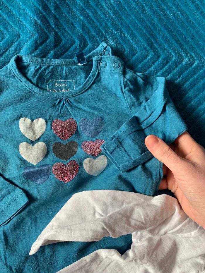 Lot 2 tee shirts fille 6 mois - photo numéro 5