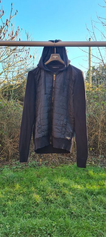 Blouson Homme Adolescent Cardigan R&G (noir), M à capuche