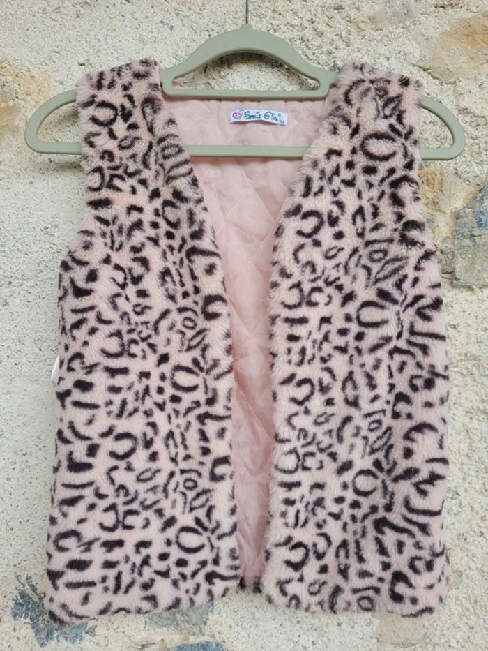 Très belle veste toute douce, sans manche, Smile Girl, 10 ans
