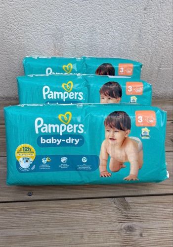 150 couches Pampers baby dry taille 3